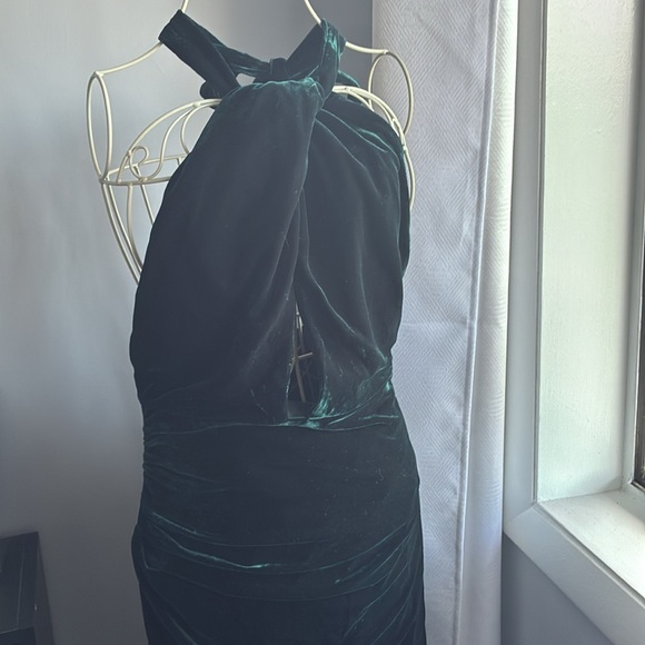 New Vici Velvet Winter Poem Dark Green Dress Size Small - Picture 6 of 8